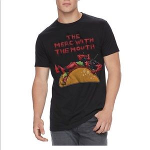 NEW Marvel Deadpool Taco Tee Shirt Small Black Men’s
